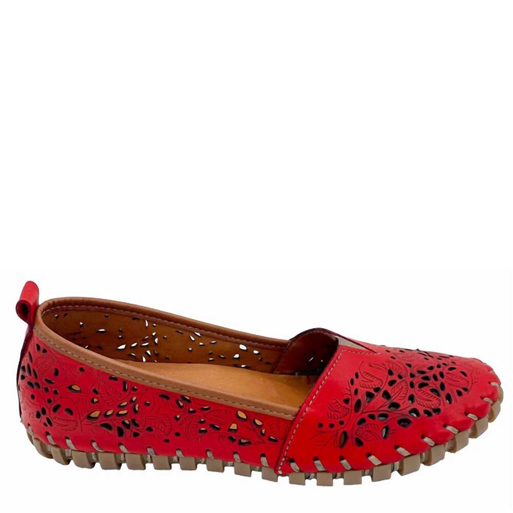 NEW GELATO women's tentie loafer in red